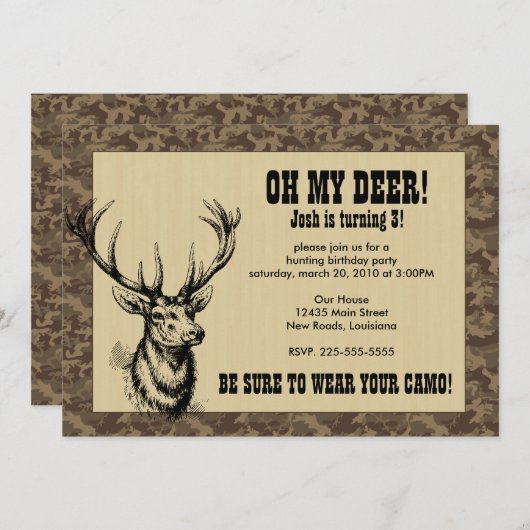 Invitation Anniversaire de la chasse (Devant / Derrière)