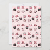 Invitation Anniversaire de la chauve-souris d'Halloween rose (Dos)