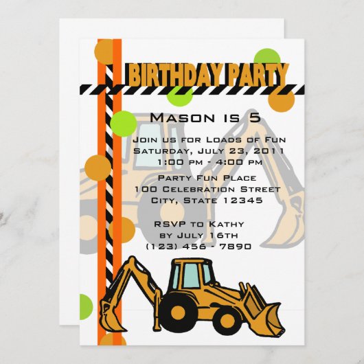 Invitation Anniversaire de la construction (Devant / Derrière)