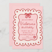 Invitation Anniversaire de la corne à main adorable (Devant / Derrière)