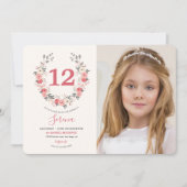 Invitation Anniversaire de la couronne rose (Devant)