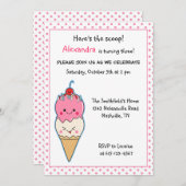 Invitation Anniversaire de la Crème de glace douce (Devant / Derrière)