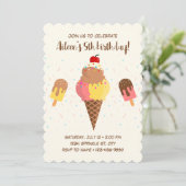Invitation Anniversaire de la crème glacée (Debout devant)