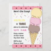 Invitation Anniversaire de la crème glacée (Devant)