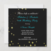 Invitation Anniversaire de la Diva au Glitter Bleu Turquoise (Dos)