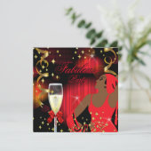 Invitation Anniversaire de la Diva au Glitter Rouge Fabuleux (Debout devant)