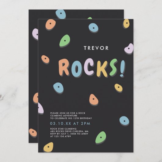 Invitation Anniversaire de la Escalade rock (Devant / Derrière)