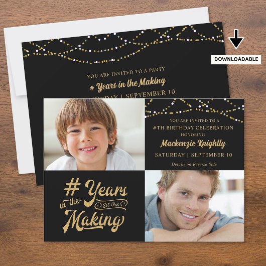 Invitation Anniversaire de la fabrication 2 photos Couleur pe