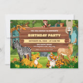 Invitation anniversaire de la faune du zoo Safari (Devant)