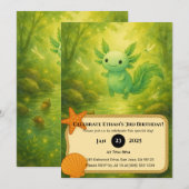 Invitation Anniversaire de la Fée de la Forêt Axolotl (Devant / Derrière)