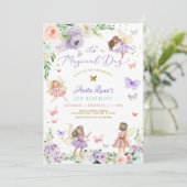 Invitation Anniversaire de la fée papillon rose violet Magic (Debout devant)
