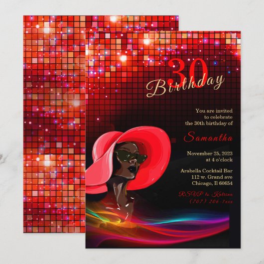 Invitation Anniversaire de la femme afro-américaine (Devant / Derrière)
