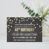 Invitation Anniversaire de la femme de tableau de confettis (Debout devant)