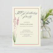 Invitation Anniversaire de la femme Fleur sauvage Pastel (Debout devant)