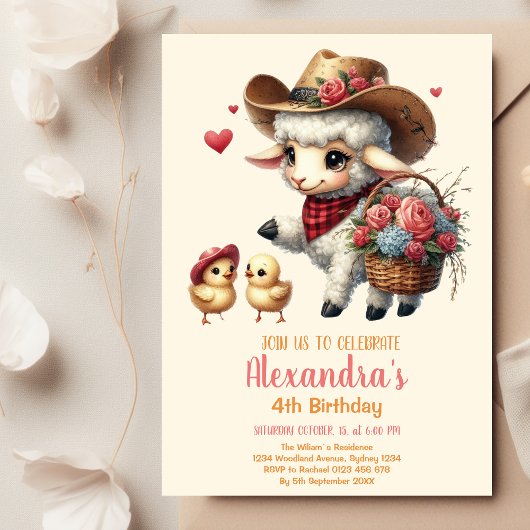 Invitation Anniversaire de la ferme Cute Barnyard