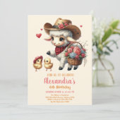Invitation Anniversaire de la ferme Cute Barnyard (Debout devant)