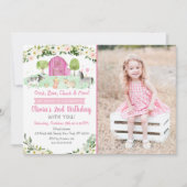 Invitation Anniversaire de la ferme rose (Devant)