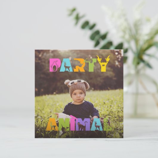 Invitation Anniversaire de la fête (Debout devant)