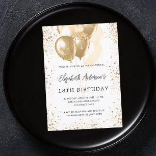 Invitation Anniversaire de la fête blanche or parties scintil