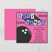 Invitation Anniversaire de la fête de Bowling (Devant / Derrière)