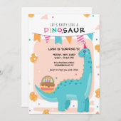 Invitation Anniversaire de la fête de Dino (Devant / Derrière)