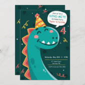 Invitation Anniversaire de la fête de Dino (Devant / Derrière)