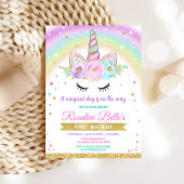 Invitation Anniversaire de la fête de la licorne de l'arc-en-