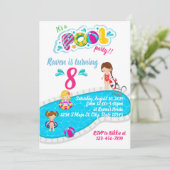 Invitation Anniversaire de la fête de la piscine (Debout devant)