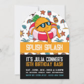 Invitation Anniversaire de la fête de la piscine (Devant)