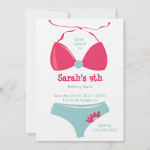 Invitation Anniversaire de la fête de la piscine