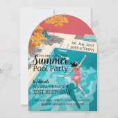 Invitation Anniversaire de la fête de la piscine classique de (Devant)