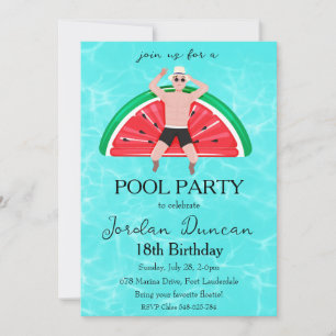 invitation anniversaire de la fête de la piscine d