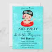 invitation anniversaire de la fête de la piscine d (Devant)