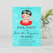 invitation anniversaire de la fête de la piscine d (Debout devant)