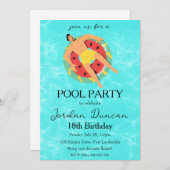 invitation anniversaire de la fête de la piscine d (Devant / Derrière)