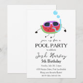 invitation anniversaire de la fête de la piscine d (Devant / Derrière)