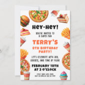 Invitation Anniversaire de la fête de la pizza savoureuse (Devant)