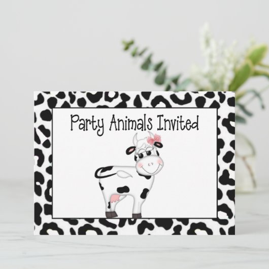 Invitation Anniversaire de la fête de la vache (Debout devant)