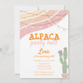 Invitation Anniversaire de la fête de l'Alpaca arc-en-ciel de (Dos)