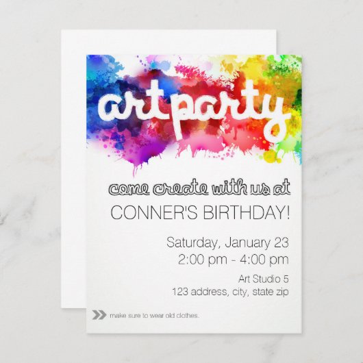 Invitation Anniversaire de la Fête de l'Art (Devant / Derrière)