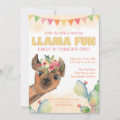 Invitation Anniversaire de la fête de Llama (Devant)