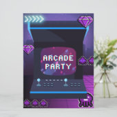 Invitation Anniversaire de la fête de Neon Arcade (Debout devant)