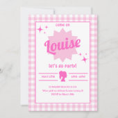 Invitation Anniversaire de la fête de poupée rose (Devant)