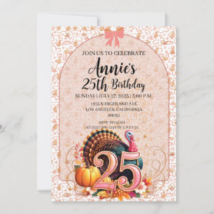Invitation Anniversaire de la fête de Thanksgiving vintage 25