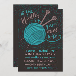 Invitation Anniversaire de la fête des abeilles Tricot  Fil d