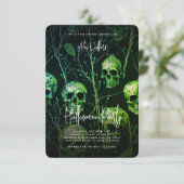 Invitation Anniversaire de la fête d'Halloween adulte Hantée (Debout devant)