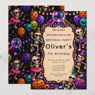 Invitation Anniversaire de la fête d'Halloween de squelette d