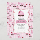 Invitation Anniversaire de la fête du Cupcake (Devant / Derrière)