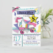 Invitation Anniversaire de la fête du patinage des années 80 (Debout devant)