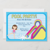 Invitation Anniversaire de la fête du pool personnalisable (Devant)